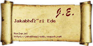 Jakabházi Ede névjegykártya